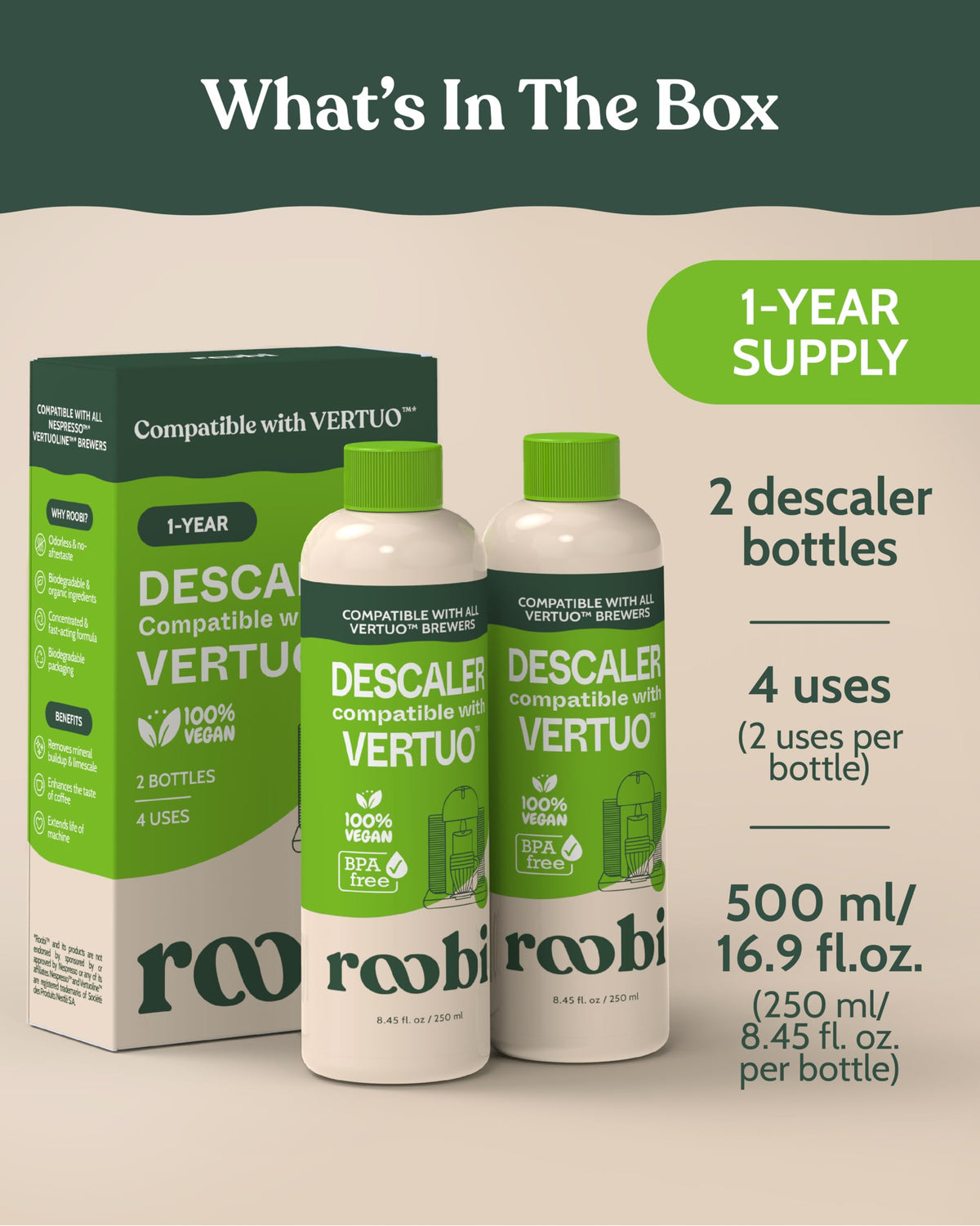 Roobi plant-based citric acid formula promotes eco-friendly descaling