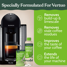 Roobi six-tablets pack supports thorough Vertuo maintenance between uses.