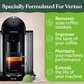 Inside view of VertuoLine machine before Roobi cleaning