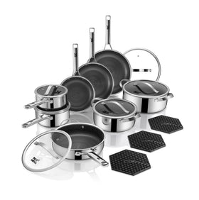 Roomena 17-piece cookware set for versatile home cooking and organized storage.