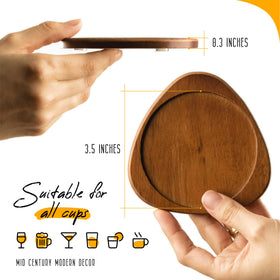 Roonin coasters with walnut wax finish for waterproofing and warmth.
