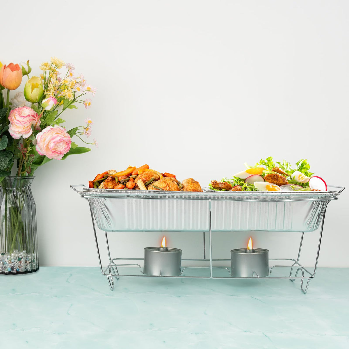 Roponan foil pan demonstrates even heat distribution for reliable cooking.
