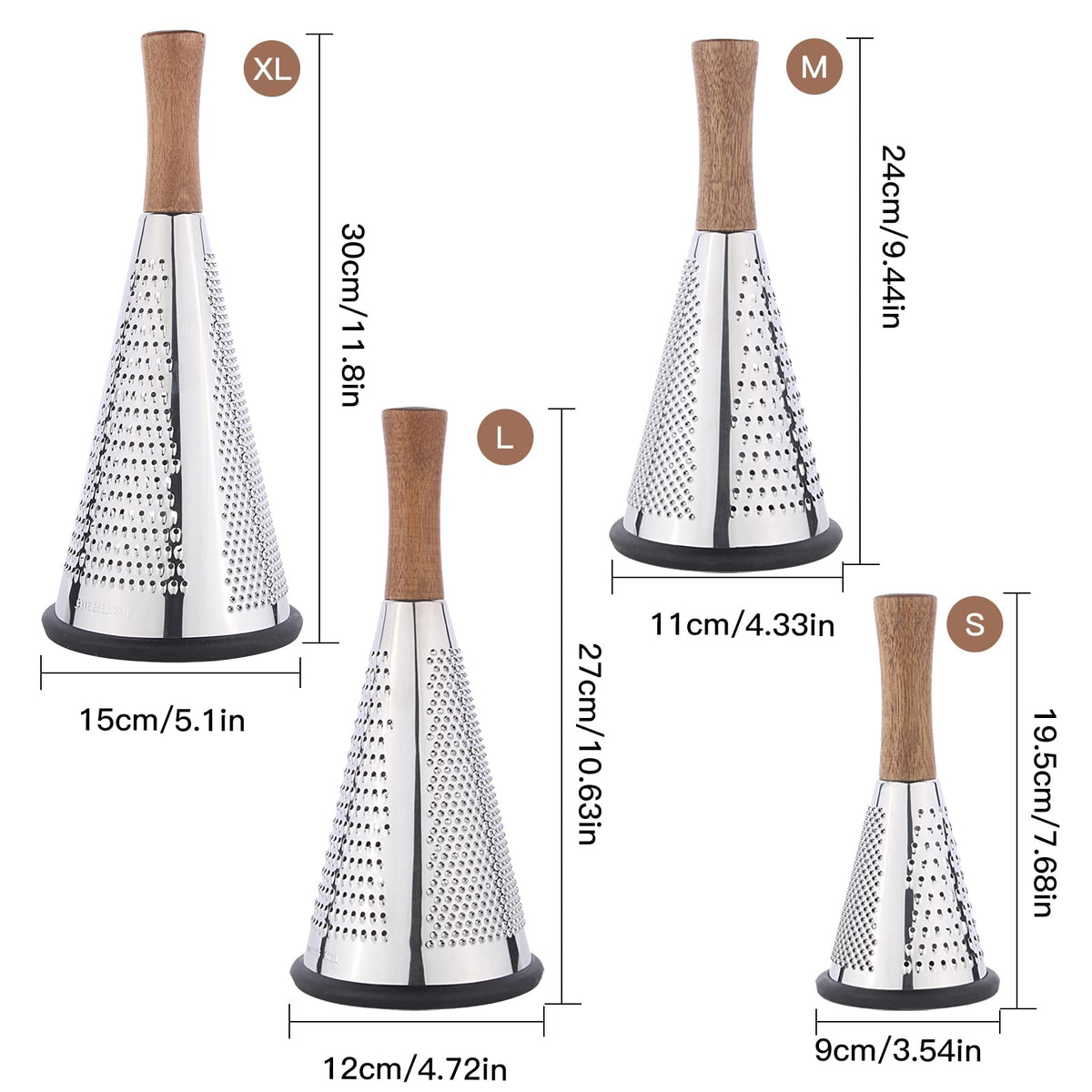 ROQILA grater featuring triple-function blades for textures from super fine to coarse