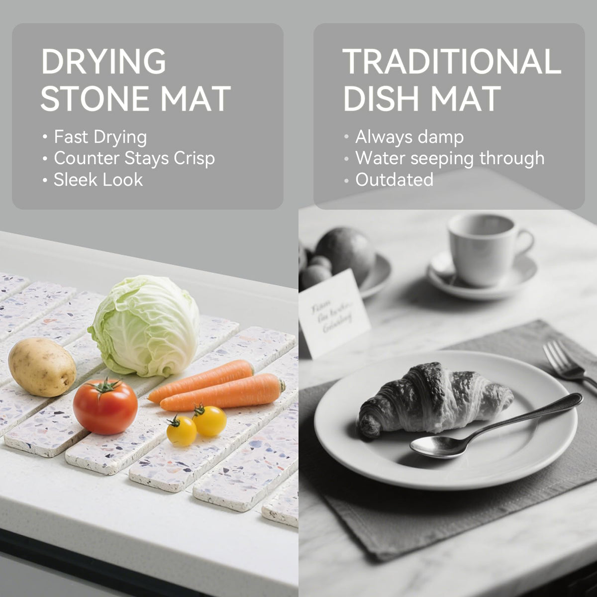 Roran easy-clean drying mat after rinse with sanding tool