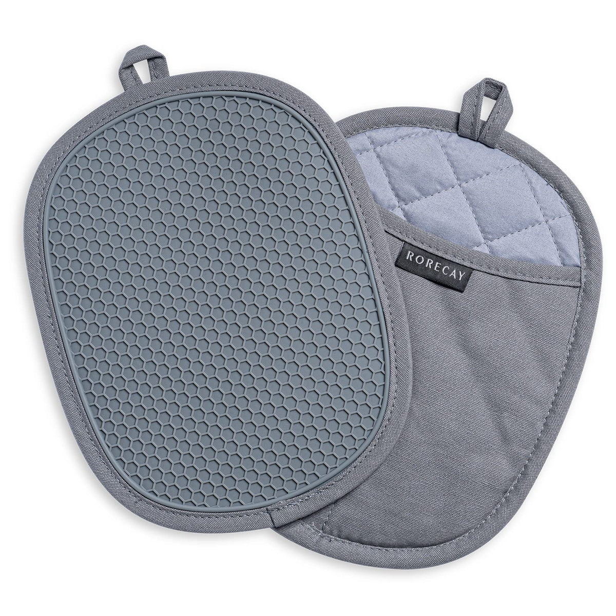 Rorecay 2-pack silicone pot holders with heat resistance for safe oven handling