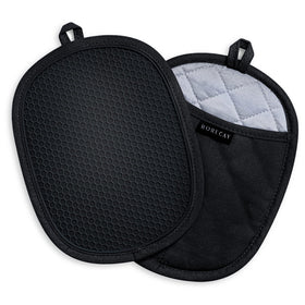 Rorecay 2-pack silicone pot holders withstand heat up to 500°F for safe handling.