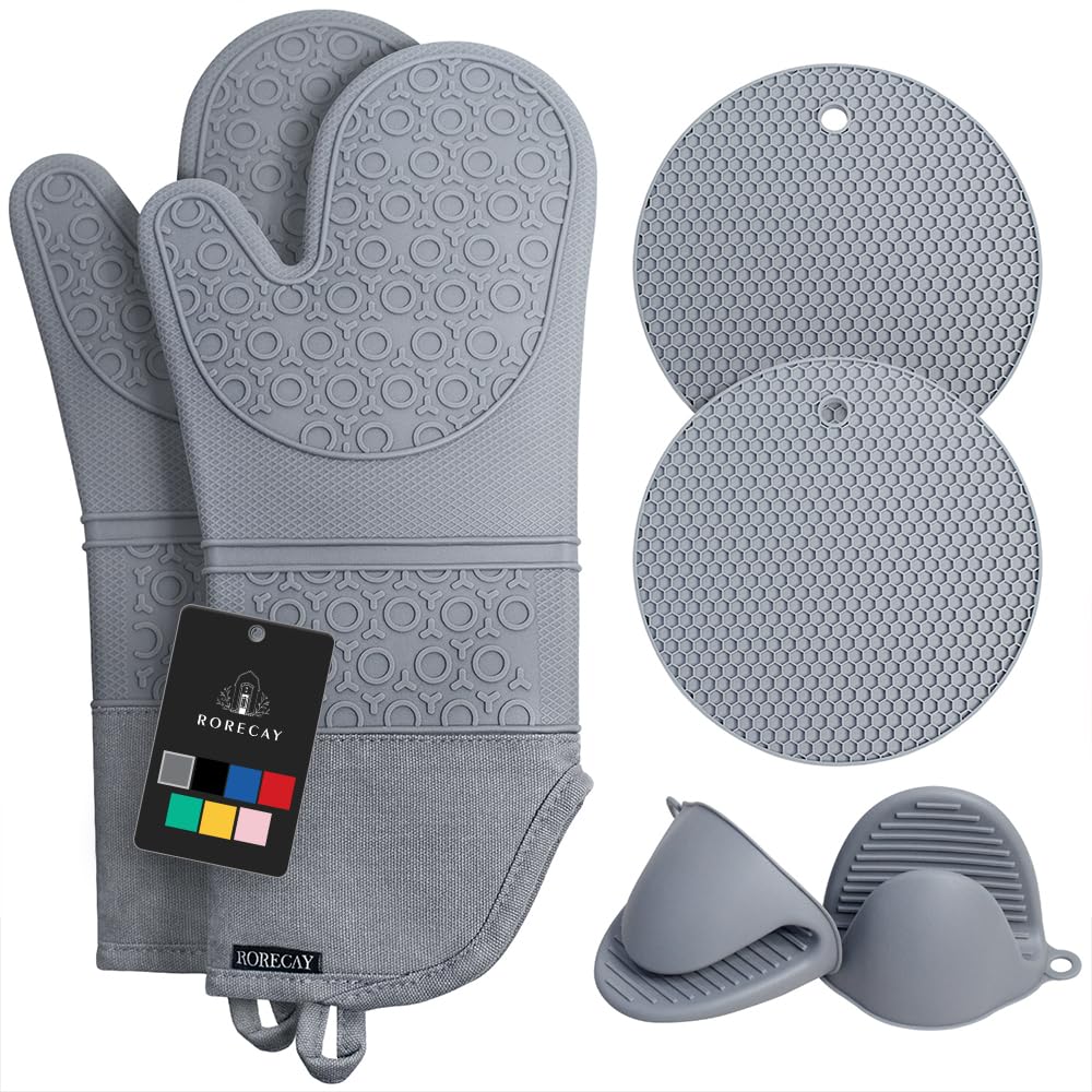 Rorecay extralong oven mitt ready to grip hot pots safely