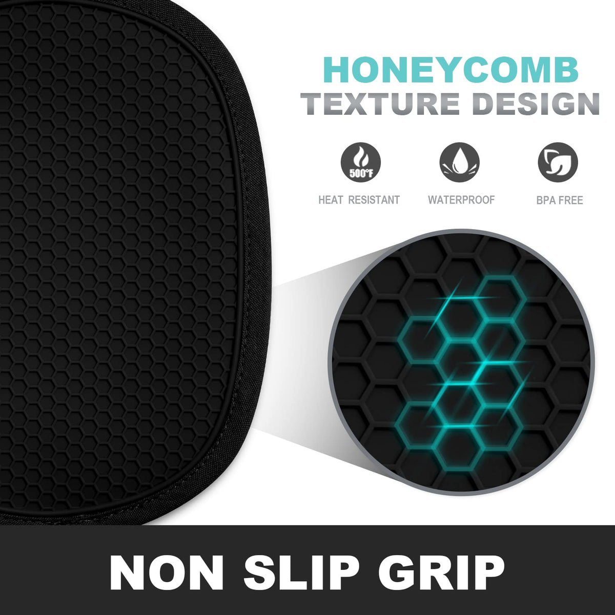 Rorecay pot holder with pocket and ergonomic oval shape for easy use.