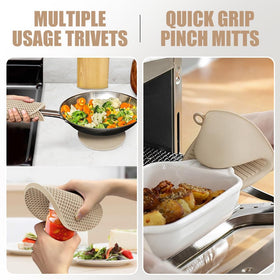 Rorecay silicone trivets 7x7 protect countertops and stabilize hot cookware.