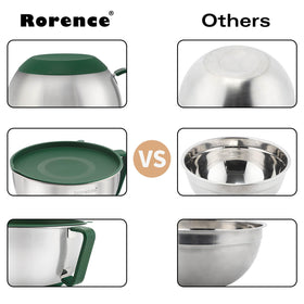 Rorence nesting bowls save space when stored in cabinets.