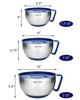 Rorence bowls with ergonomic handles and lids for easy lifting and freshness.