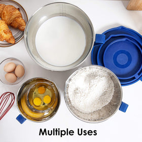 Lids keep ingredients fresh and prevent spills during prep.