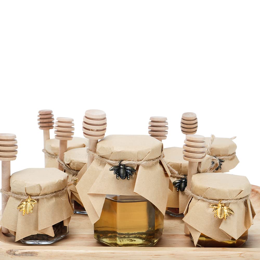 Rormket hexagon jars with lids create a charming gift display