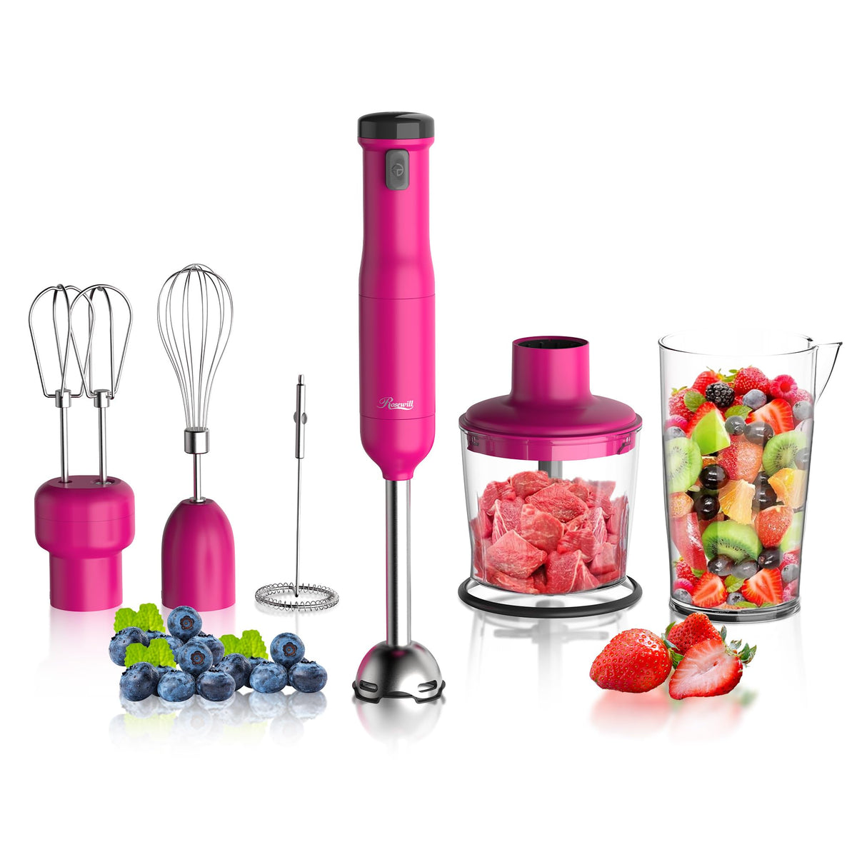 Rosewill 6-in-1 cordless immersion blender with stick for versatile blending anywhere