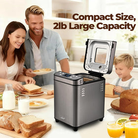 Rosewill breadmaker dual heaters top and bottom enable even 360° baking.