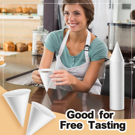 Roshtia 4 oz cone cups suitable for shaved ice and slushies at events