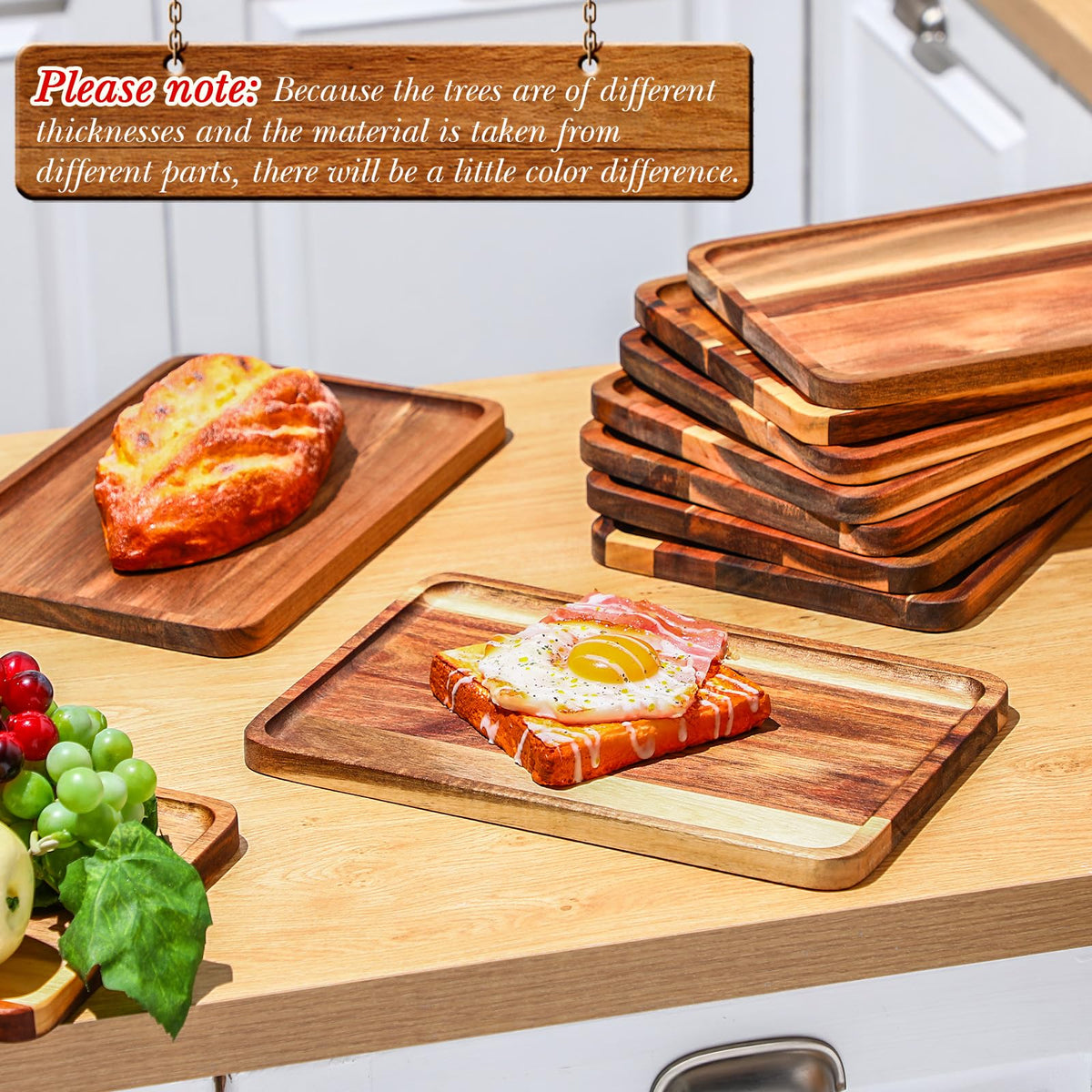 Roshtia acacia wood fruit dessert tray ideal for sharing.