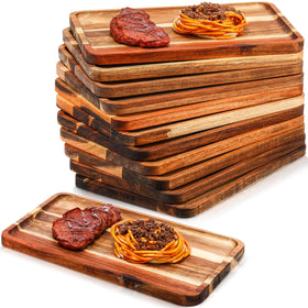 Roshtia acacia wood serving tray 8x12 with natural grain for stylish serving.