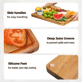 RosiRoli acacia cutting board set of 3 mid-size board for veggies