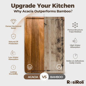 RosiRoli acacia cutting board set of 3 small board for citrus prep