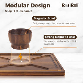 RosiRoli shatterproof dome with wooden handle protects tall desserts while presenting them.
