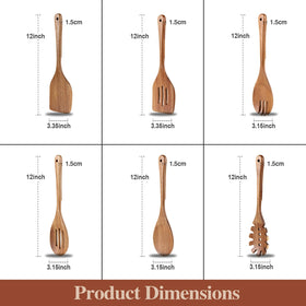 ROSOS acacia wooden spoon with hanging hole for easy storage