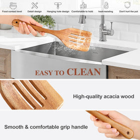 ROSOS acacia wooden salad fork for mixing salads and tossing