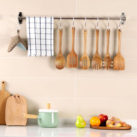ROSOS acacia wood-slotted spoon for draining liquids during cooking