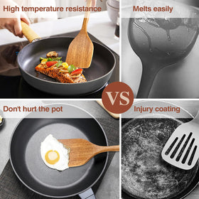 ROSOS acacia wooden spaghetti server for easy portioning and serving