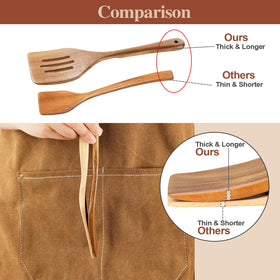 ROSOS acacia wooden spatula for sturdy stirring and scraping