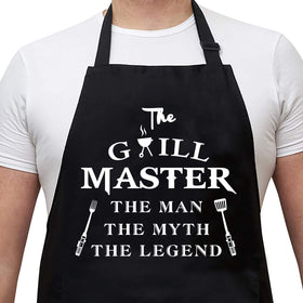 Rosoz funny apron for men with Grill Master design, ideal for barbecues and gifts.