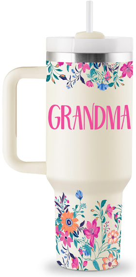 ROSTANTEN 40oz insulated tumbler with lid and straw maintains temperature for hours.