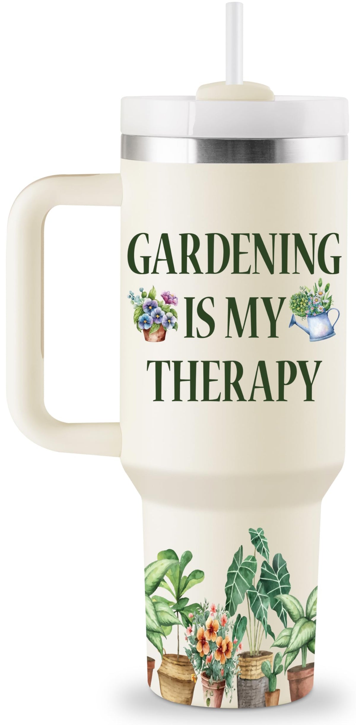 ROSTANTEN garden tumbler 40oz with lid and straw keeps drinks cold outdoors