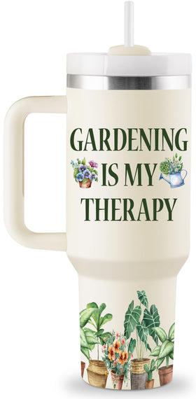 ROSTANTEN garden tumbler 40oz with lid and straw keeps drinks cold outdoors