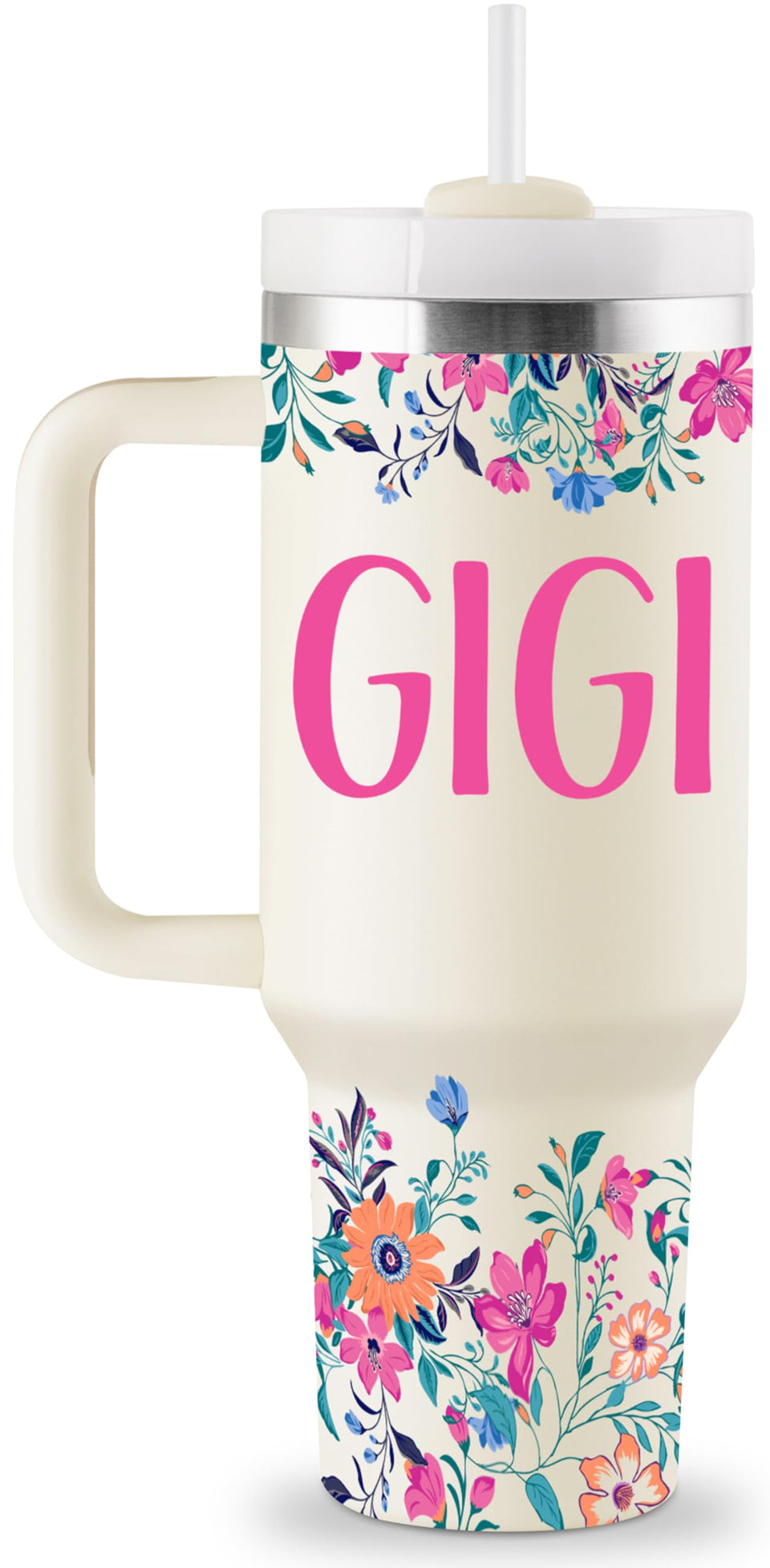 ROSTANTEN Gigi pattern 40oz tumbler, ideal for grandma gift and all-day hydration.