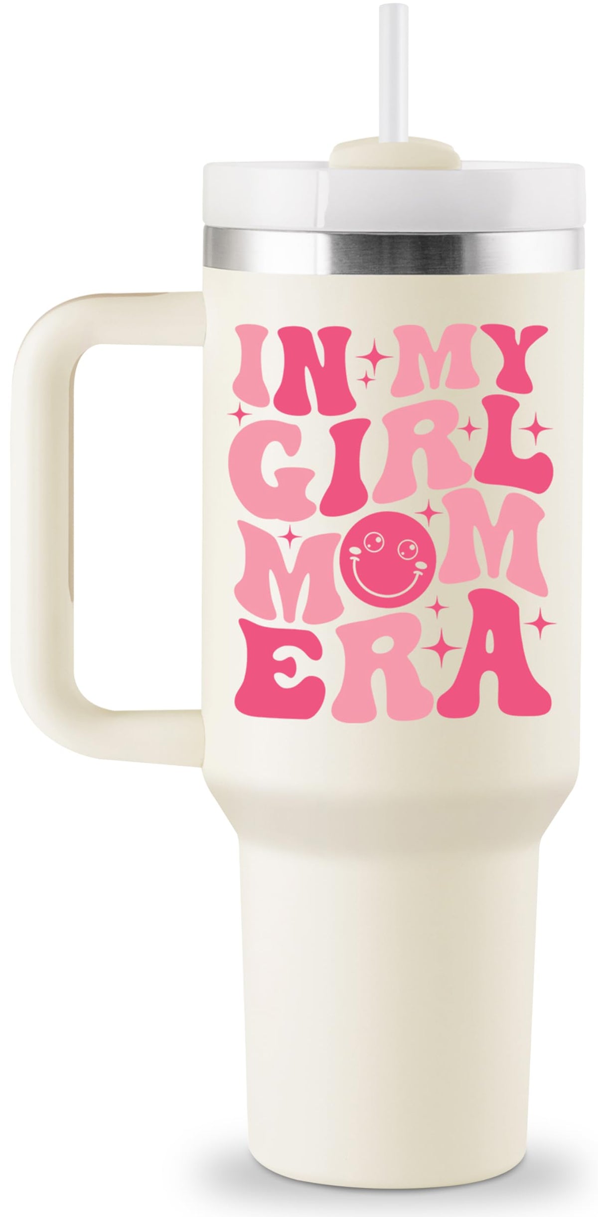 ROSTANTEN Girl Mom 40oz tumbler with vivid pattern for stylish hydration on the go.