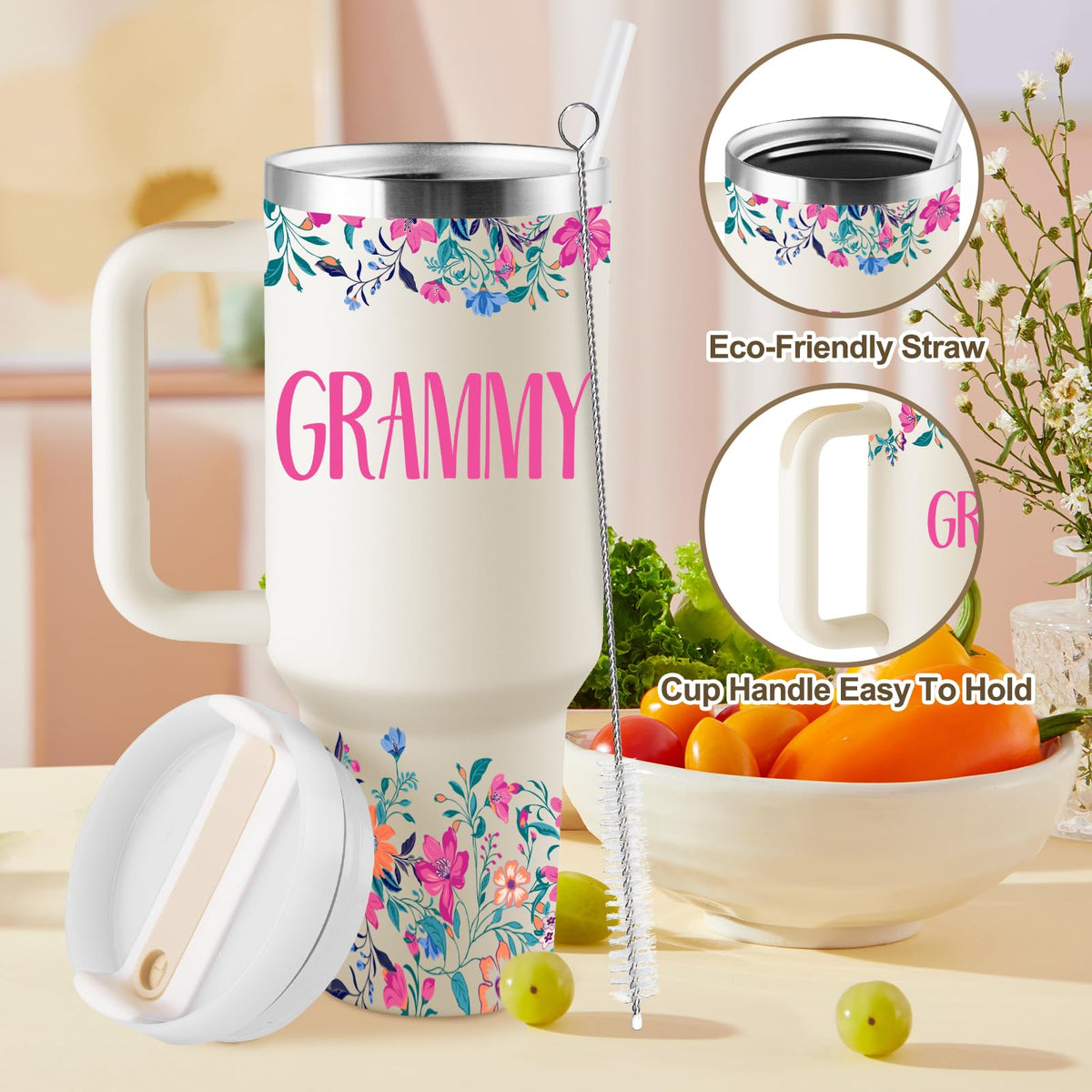 ROSTANTEN Grammy tumbler durable stainless steel body for daily use