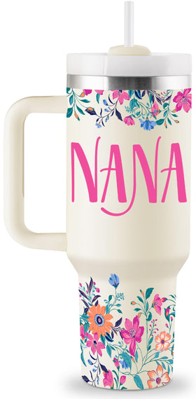 ROSTANTEN Nana tumbler 40oz with lid keeps drinks cold for hours.