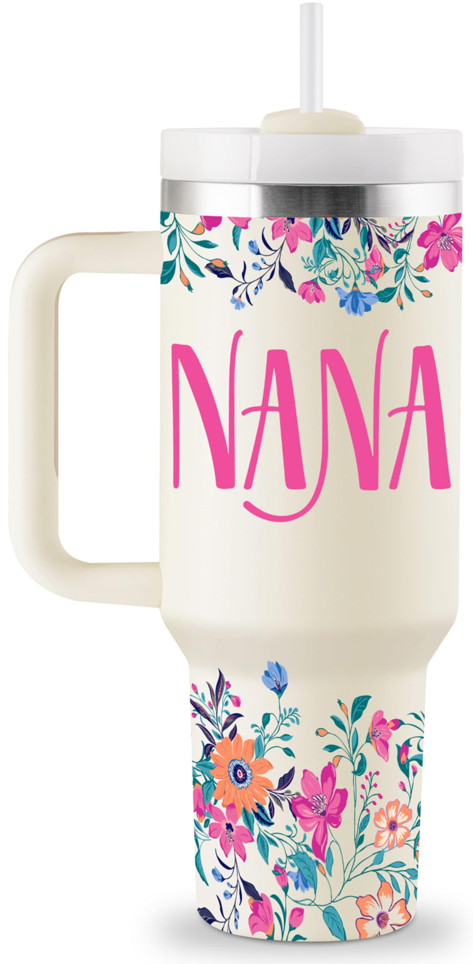 ROSTANTEN Nana tumbler 40oz with lid keeps drinks cold for hours.