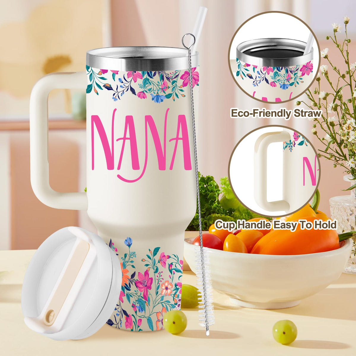 ROSTANTEN Nana tumbler double-wall insulation preserves hot or cold beverages.