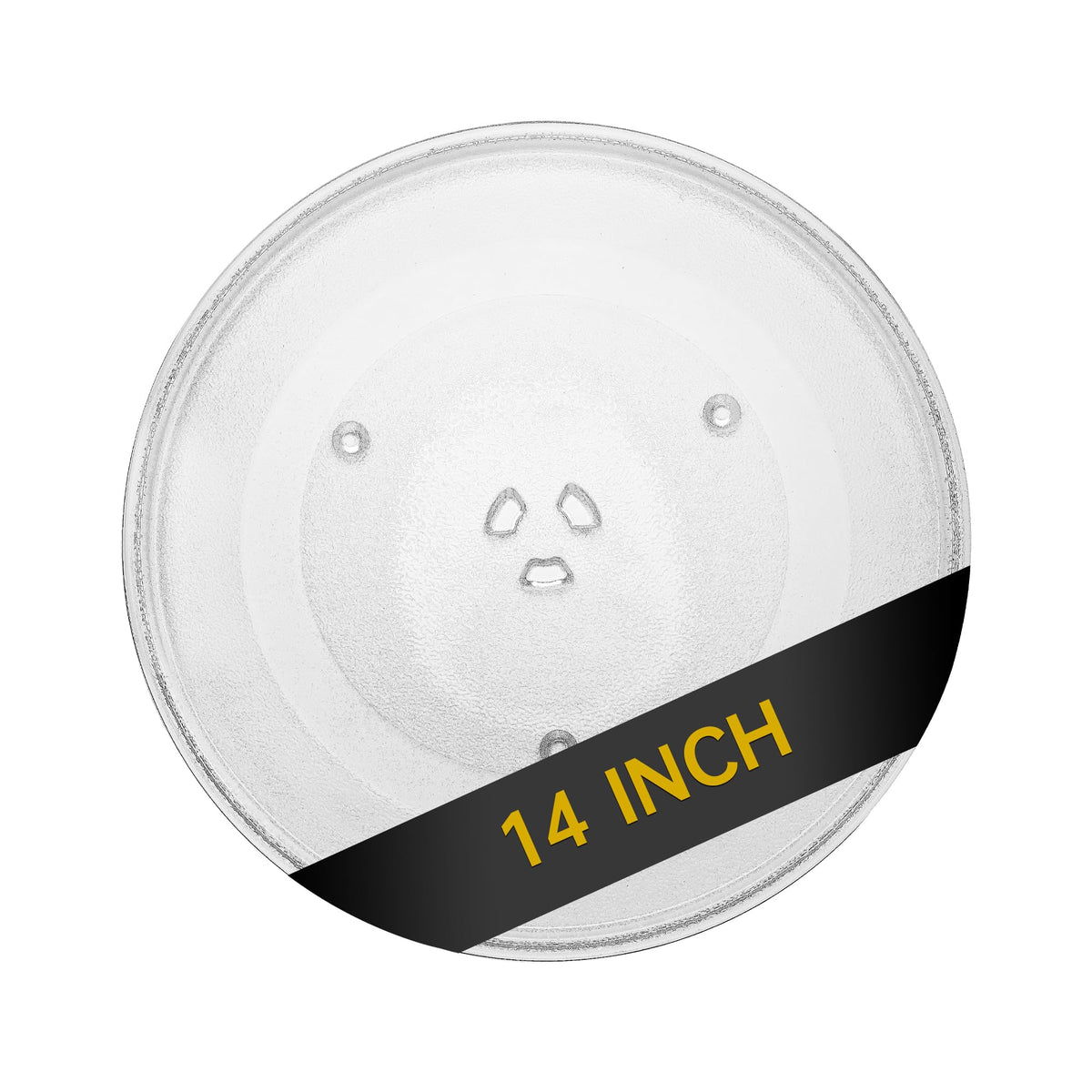 Rotaglass 14-inch turntable plate top view for a durable replacement for even heating