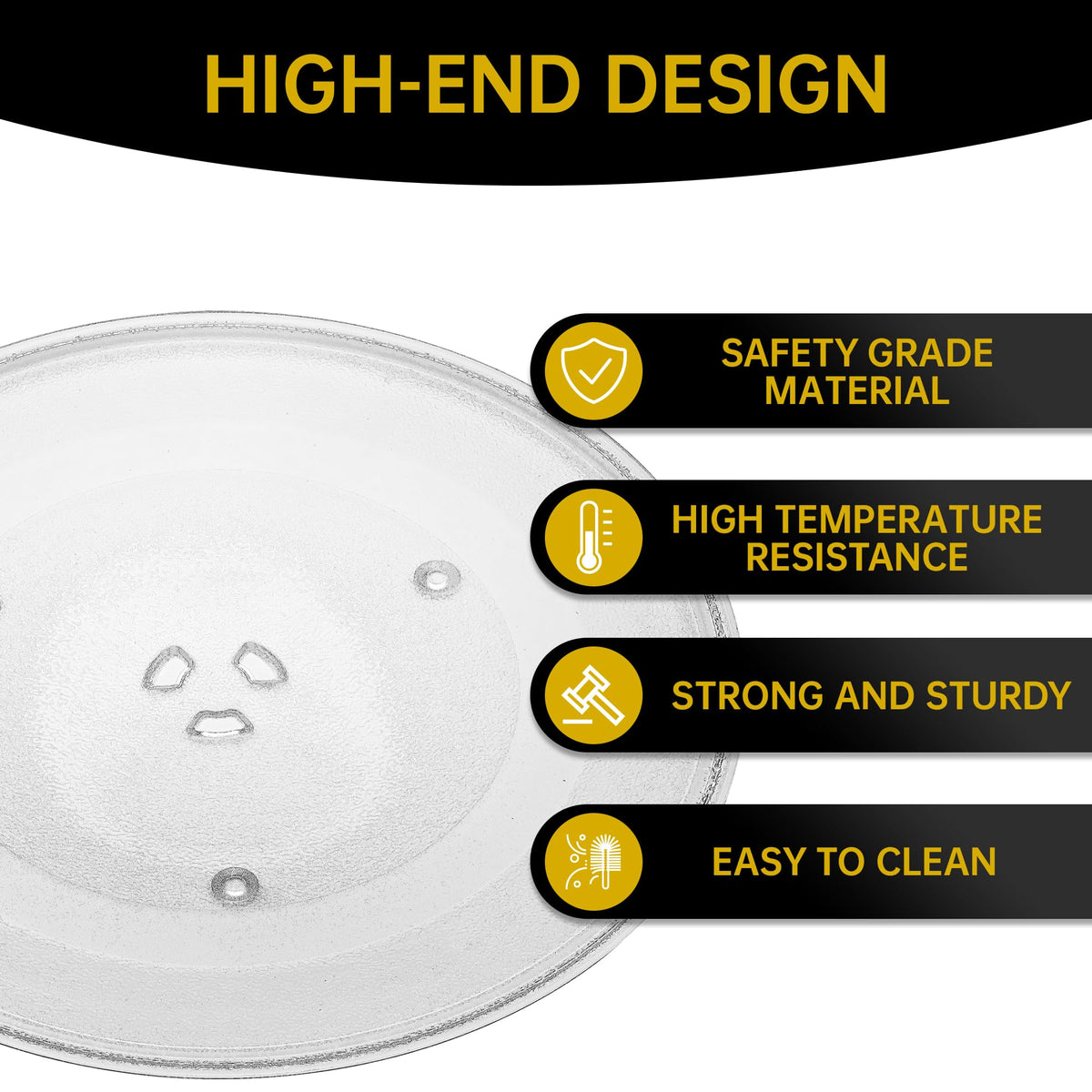 Rotaglass glass-tray closeup edge highlights scratch-resistant surface ideal for daily use