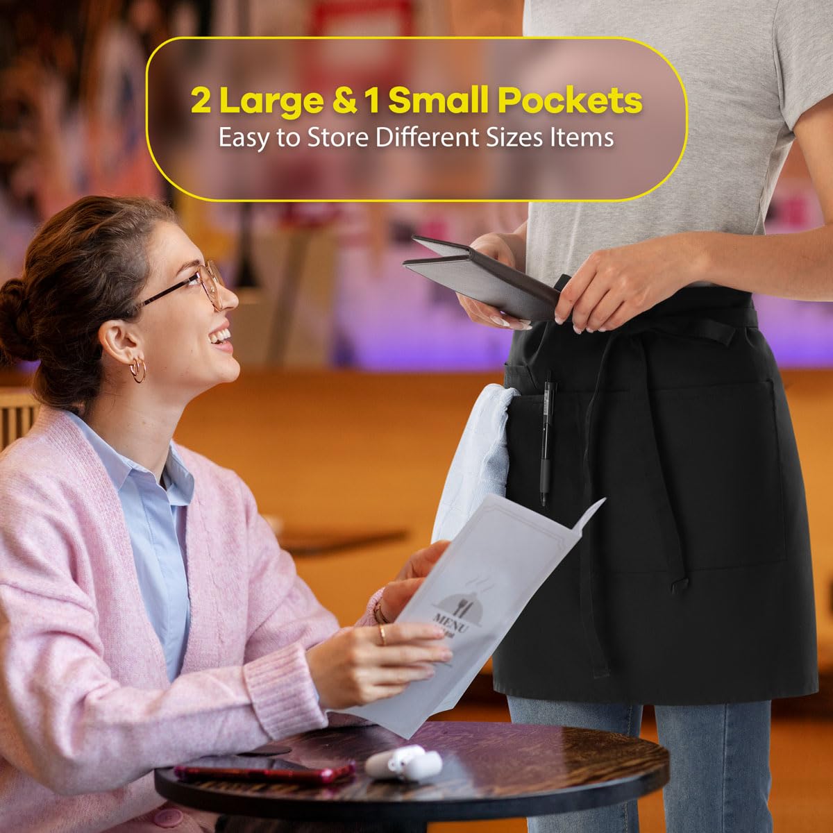 ROTANET apron with 40-inch ties suitable for various body types