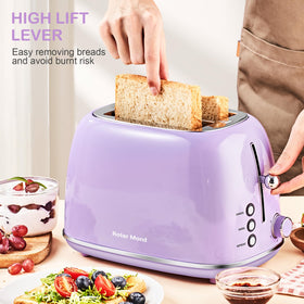 Roter Mond 2-Slice Toaster 6 shade knob for precise browning.