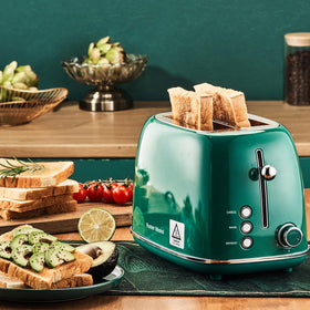 Roter Mond toaster bagel setting demonstrates one-sided bagel toasting for crisp halves.
