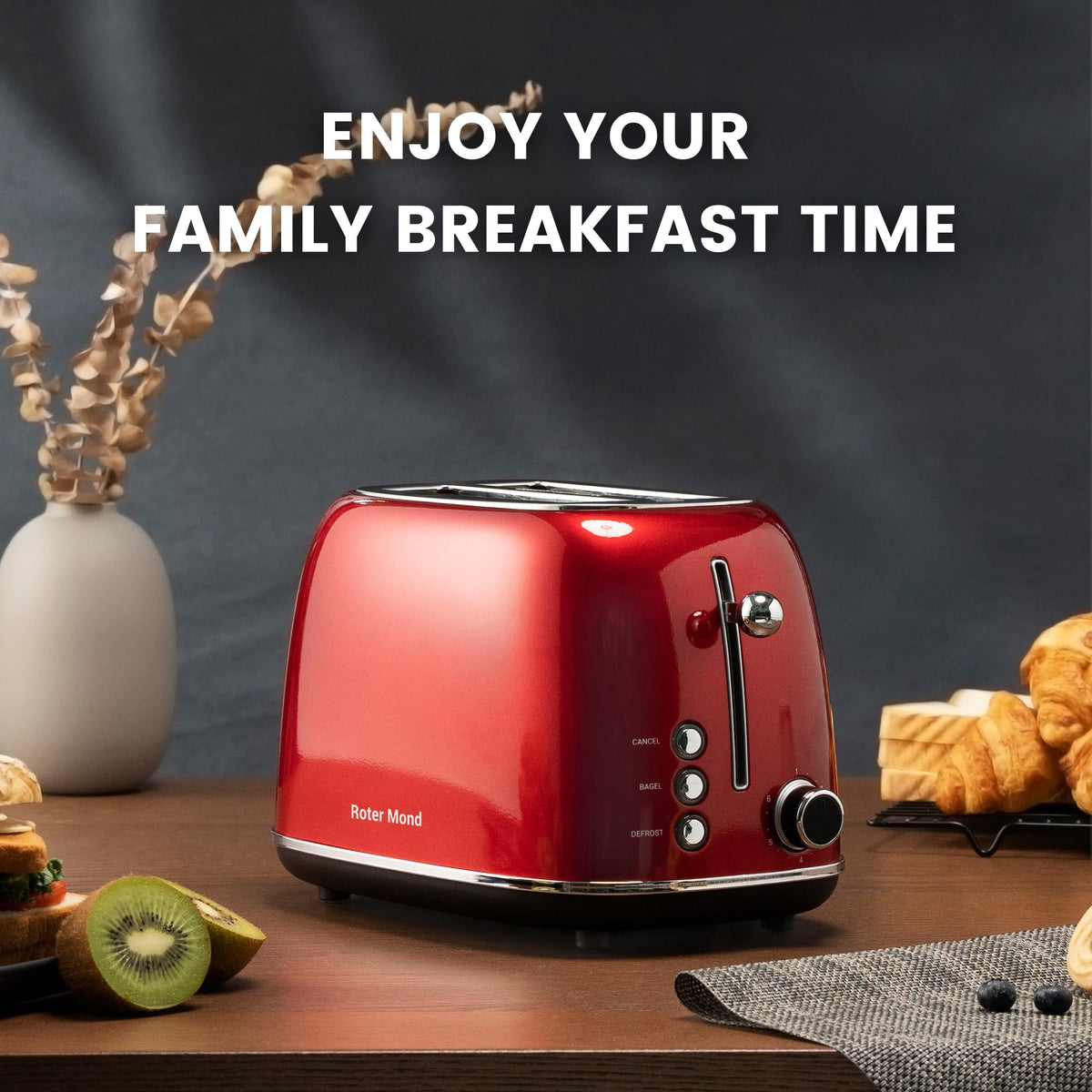 Roter Mond toaster control panel with six shade settings