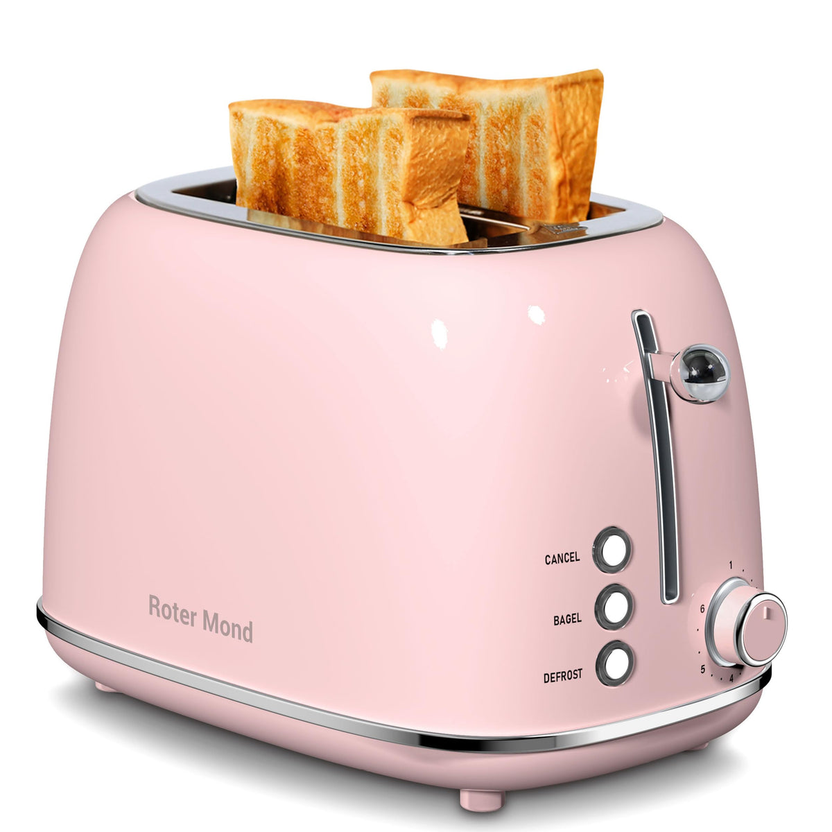 Roter Mond compact pink toaster designed for daily use and style.