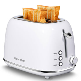 Roter Mond 2-slice toaster front view with compact retro design for small kitchens.