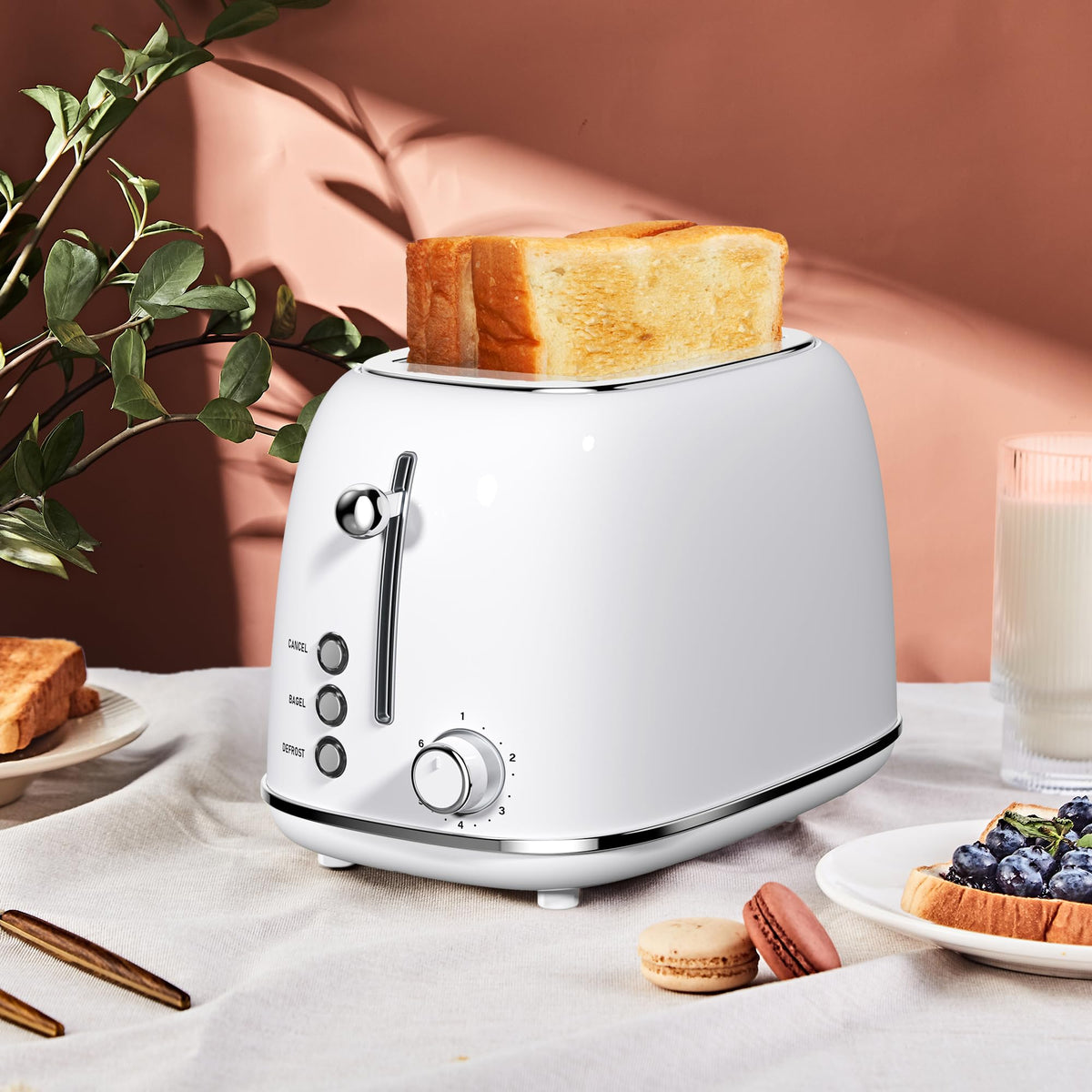 Roter Mond toaster stainless steel body showcases durable, easy-to-clean construction.