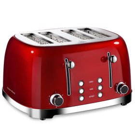 Roter Mond 4-Slice Toaster with stainless steel body toasting evenly and quickly